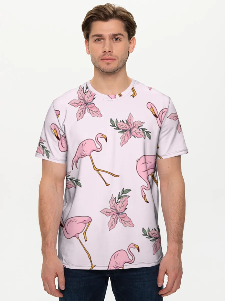 Pastell Flamingos und Blumen