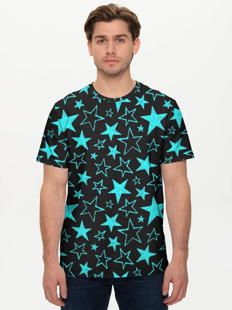 Neon Blauer Sternenregen