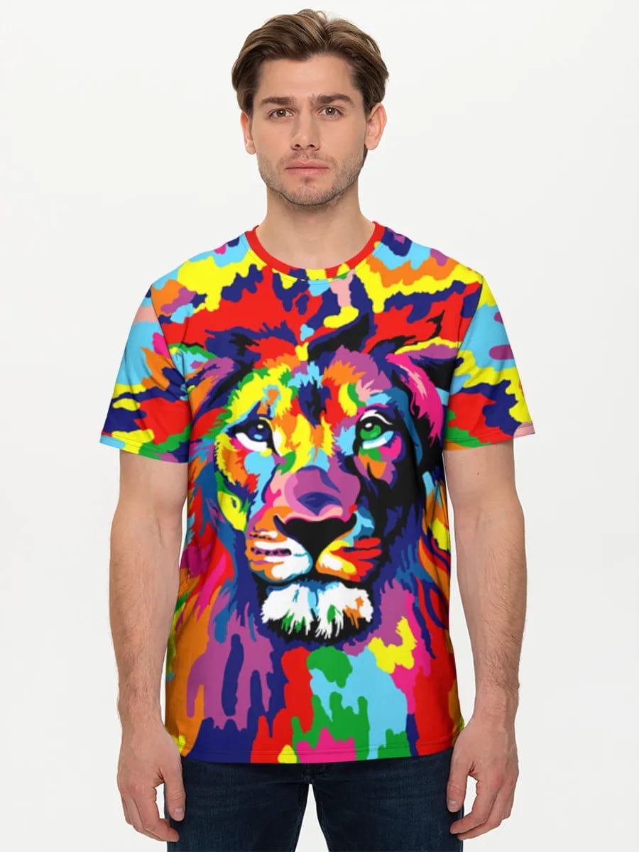 Psychedelischer Regenbogen-Löwe