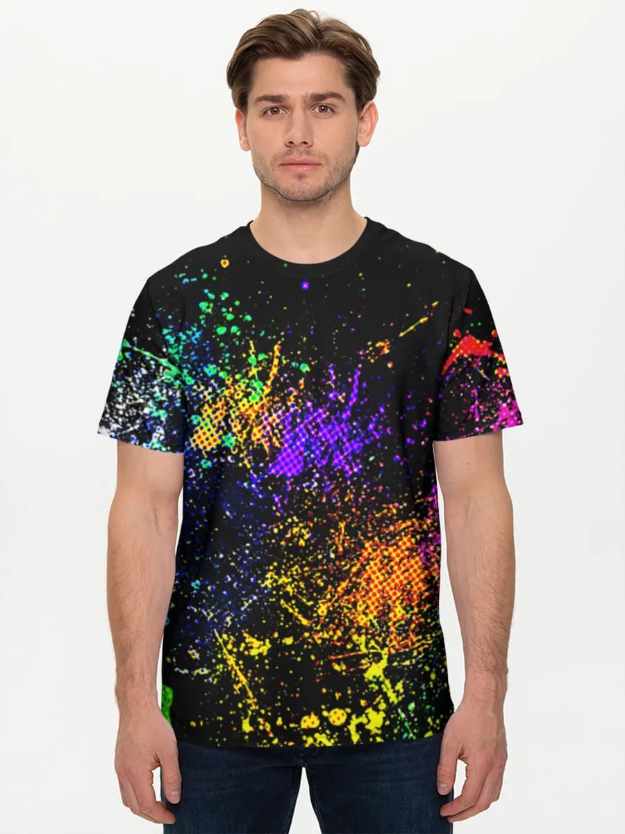 Neon Paint Splatter Burst