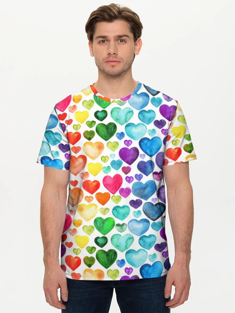 Aquarell Regenbogenherzen