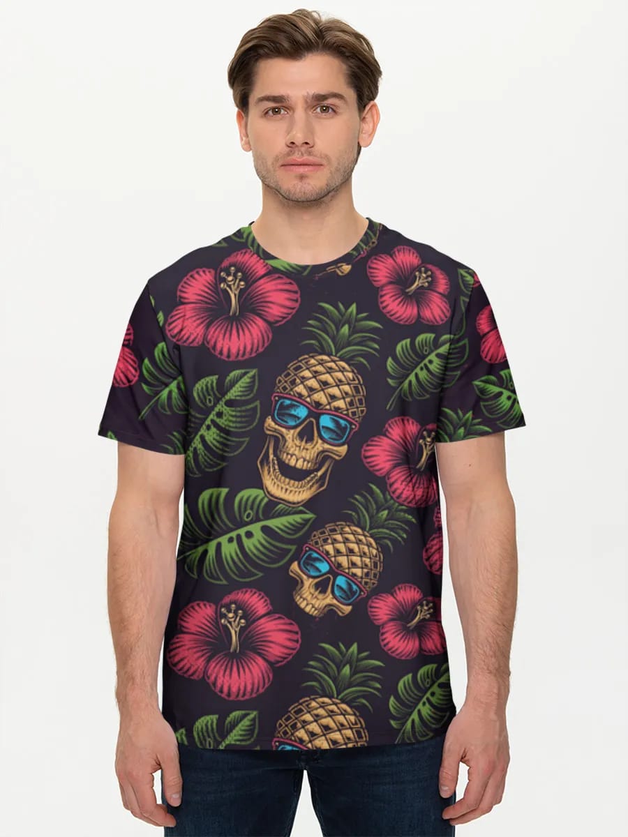 Tropische Ananas-Totenkopf-Vibes