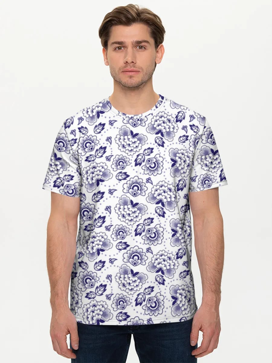 Blaues Vintage Blumenmuster