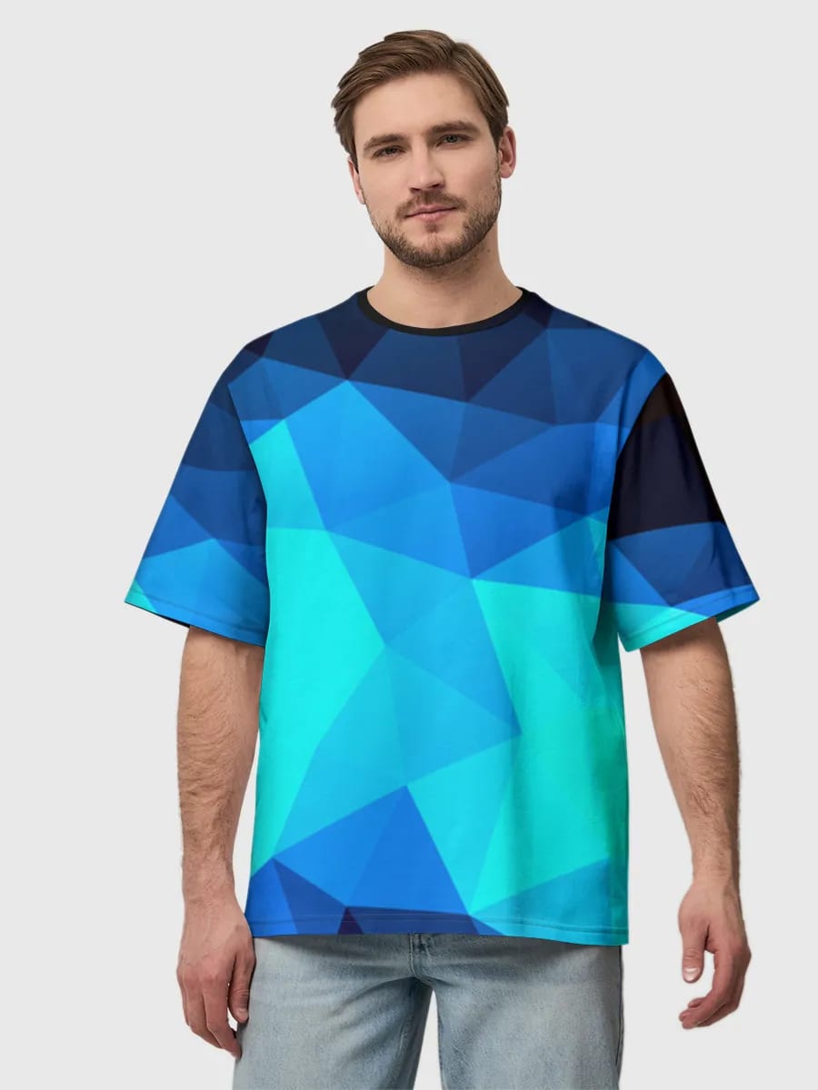 Géométrie Low Poly Bleue
