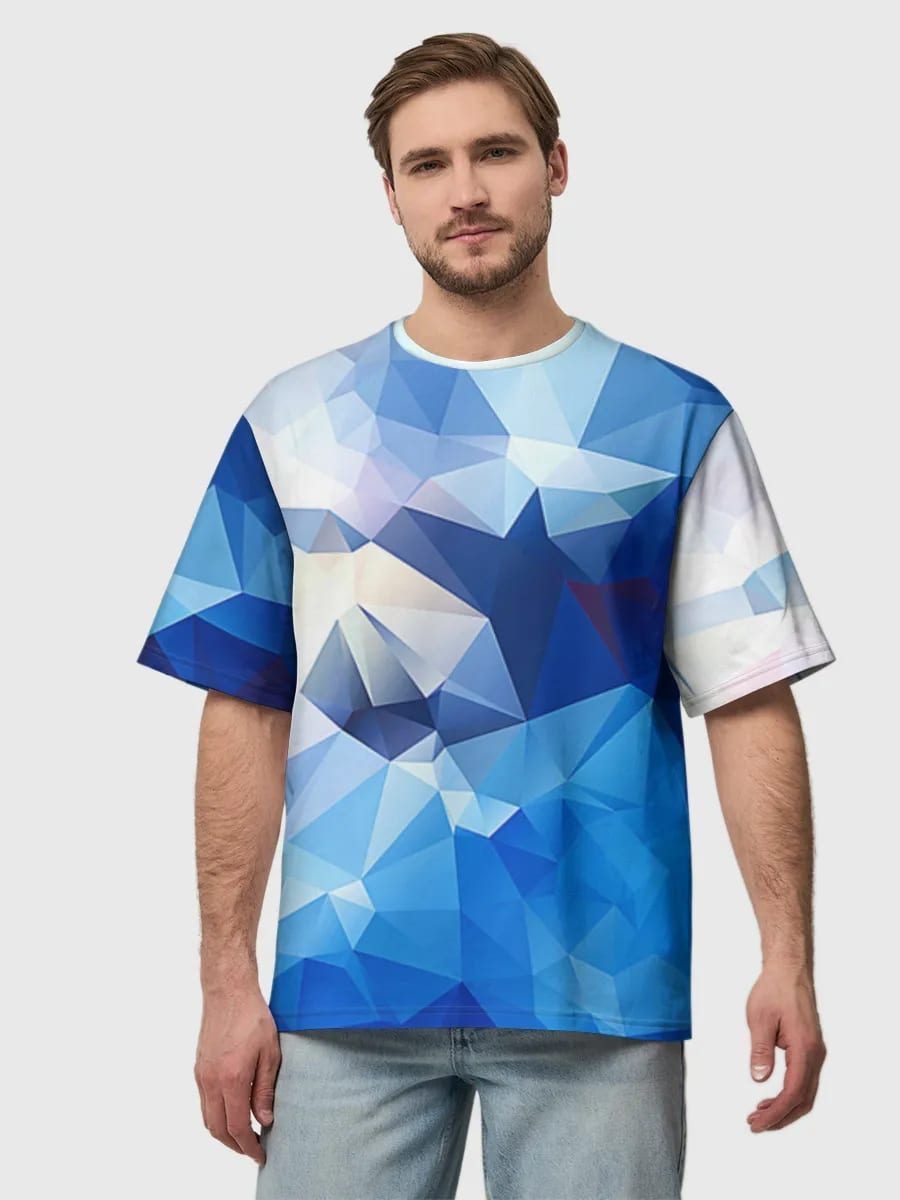 Géométrie Low Poly Bleue