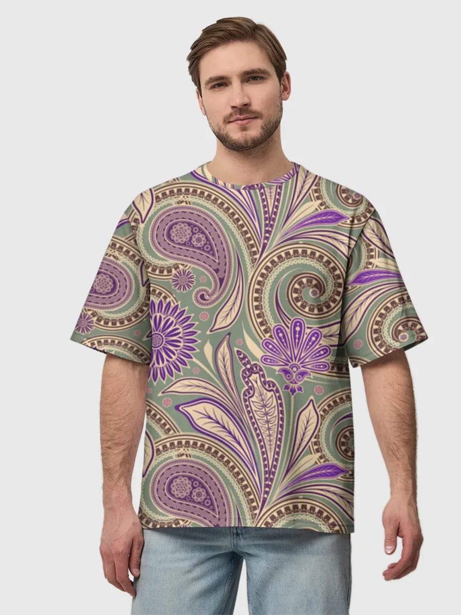 Purple Paisley Floral Swirls