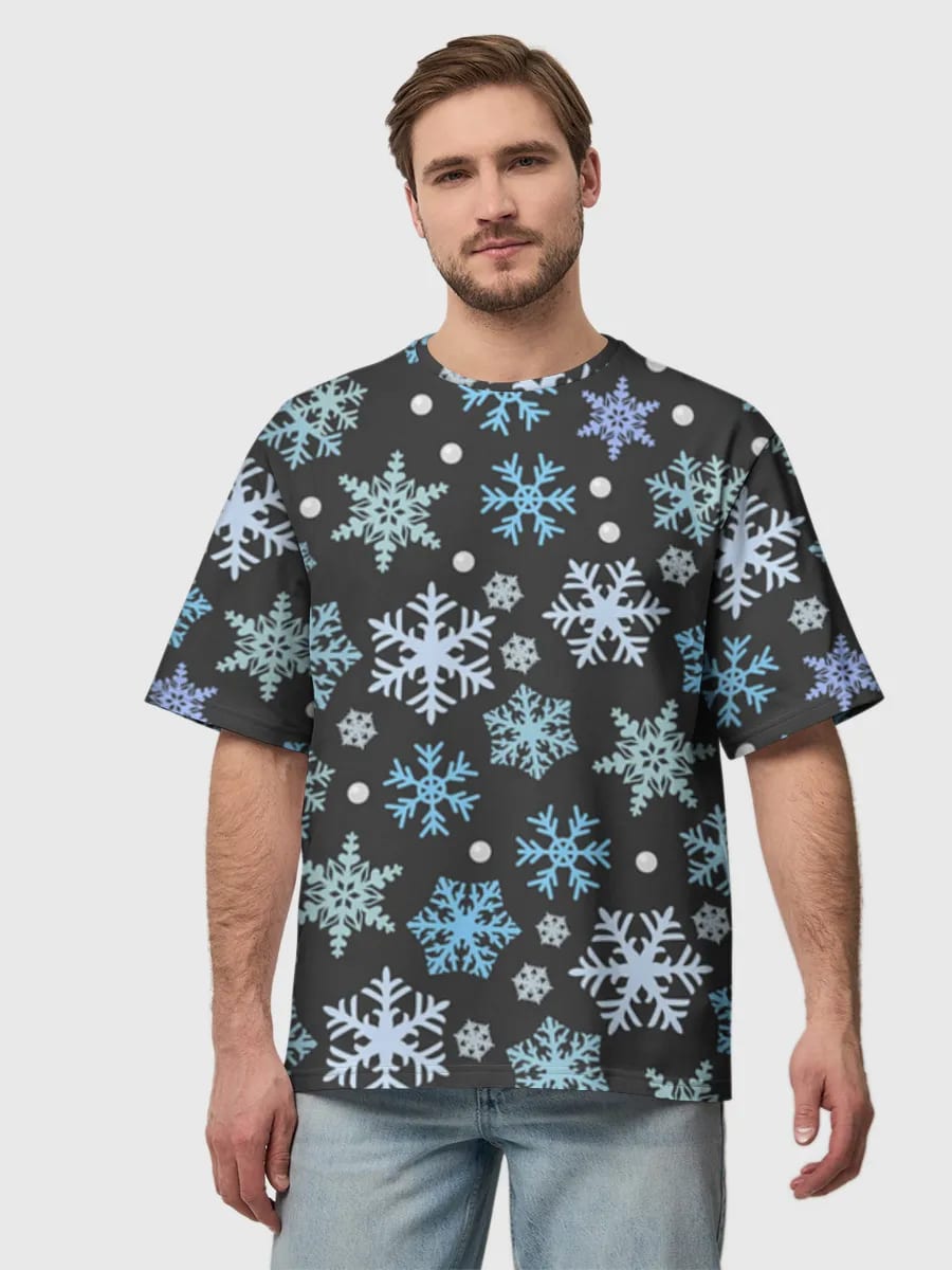 Blue Snowflakes On Black