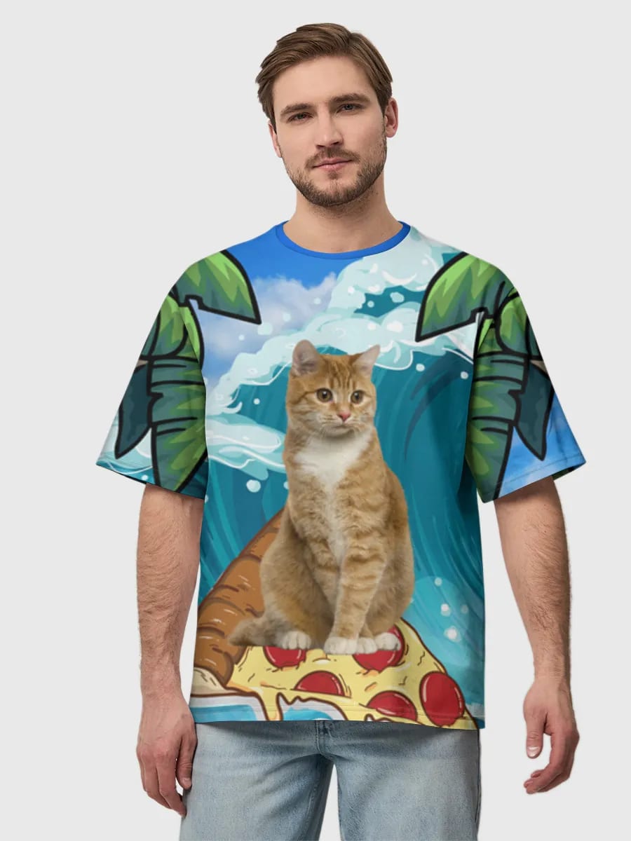 Pizza Surfende Katze