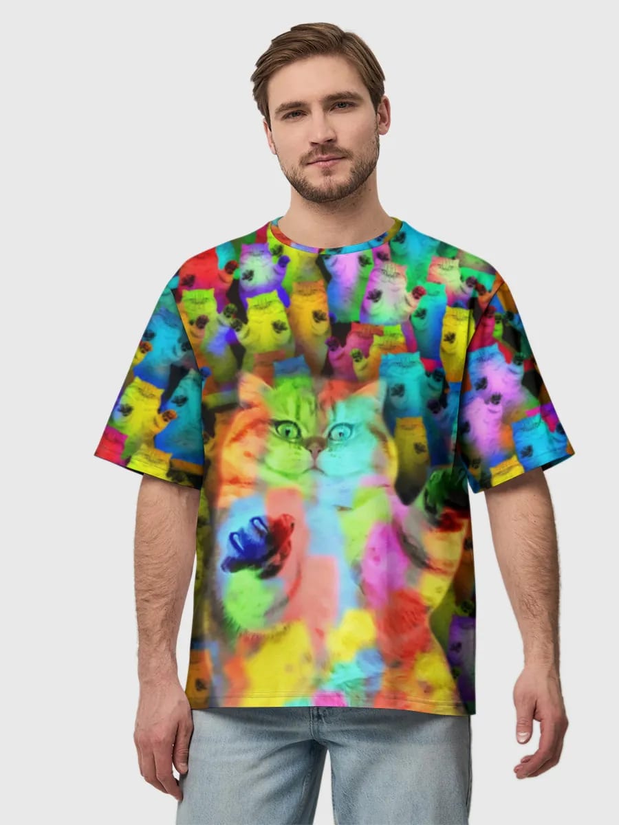 Psychedelische Regenbogen-Katzen