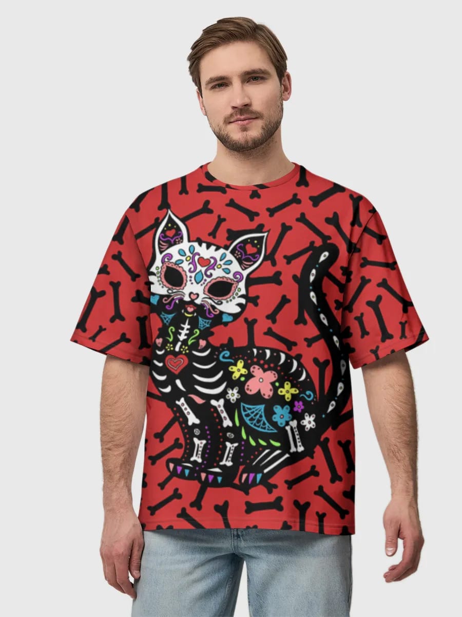 Sugar Skull Skelett-Katze