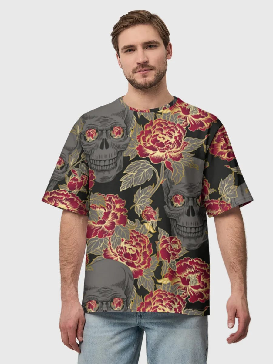 Skulls And Red Peonies