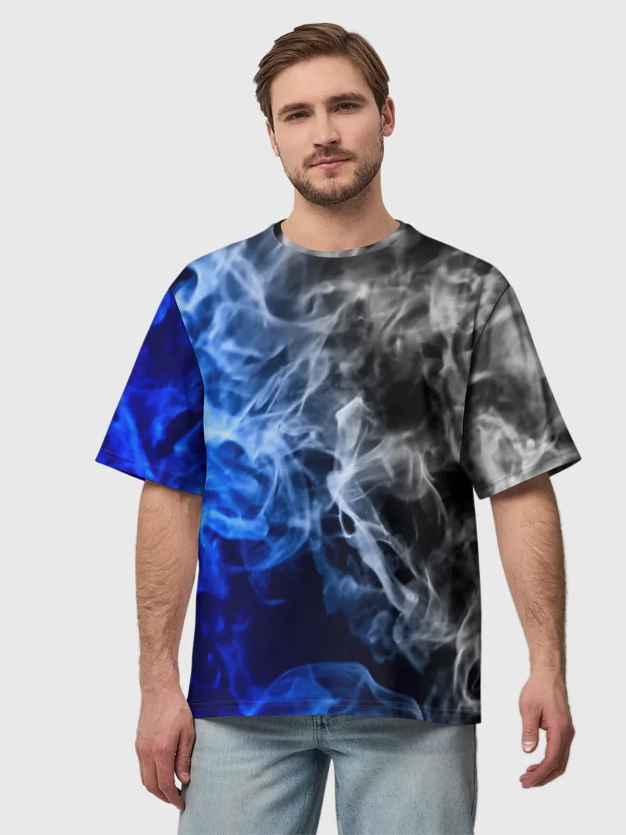 Blue White Smoke Swirl