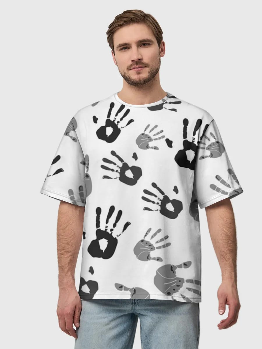 Monochrome Handprint Scatter