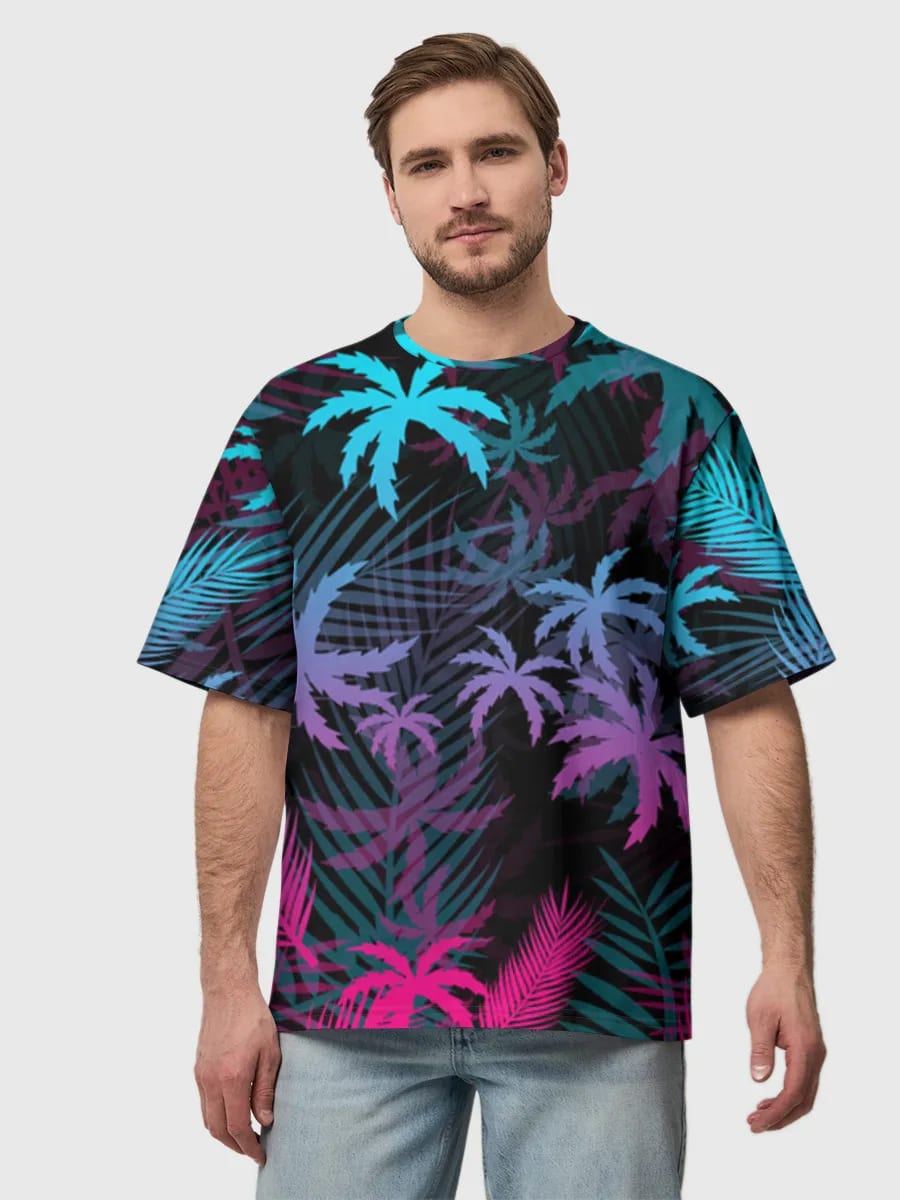 Feuilles de Palmier Tropical Néon