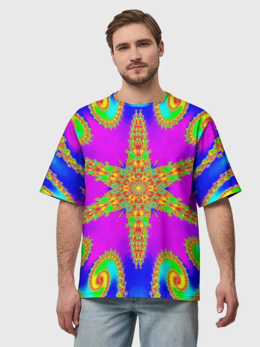 Neon Fractal Mandala Burst