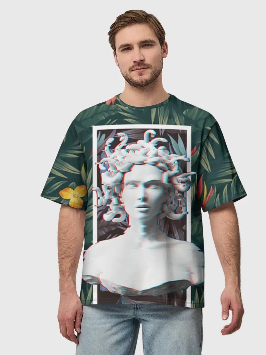 Glitched Medusa Tropical Collage