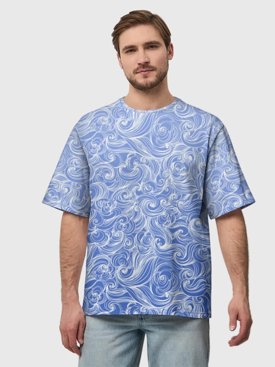 Blue Baroque Floral Swirls