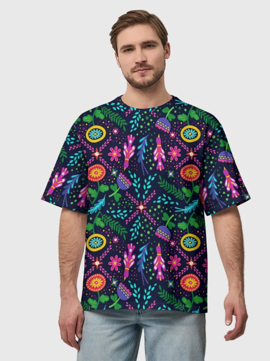 Neon Folk Floral Motifs