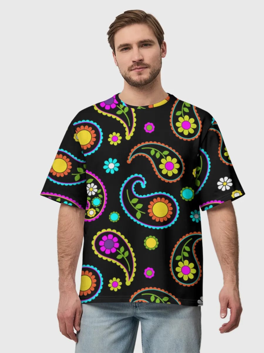 Neon Paisley Flowers