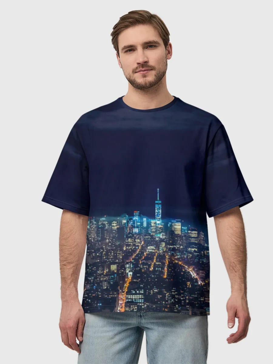Skyline de ville nocturne néon