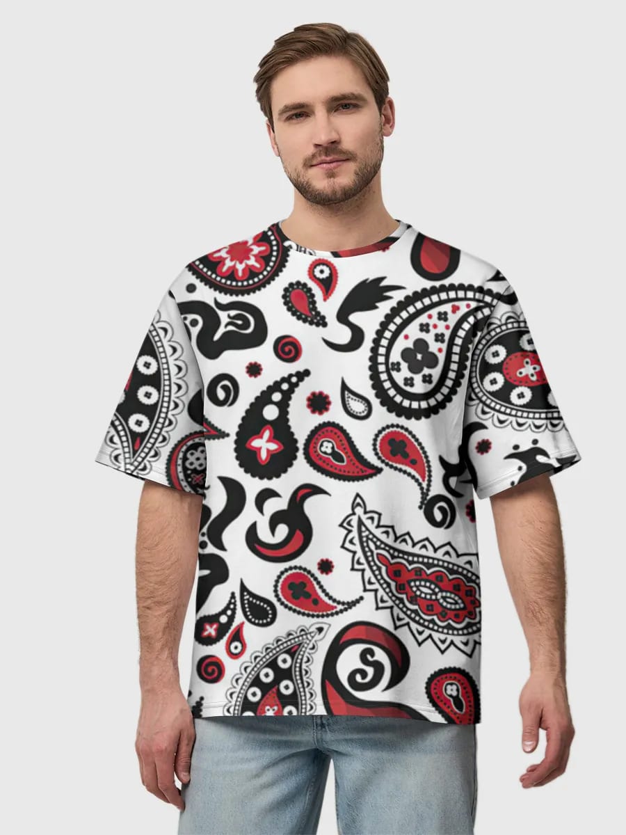 Red Black Paisley Bandana