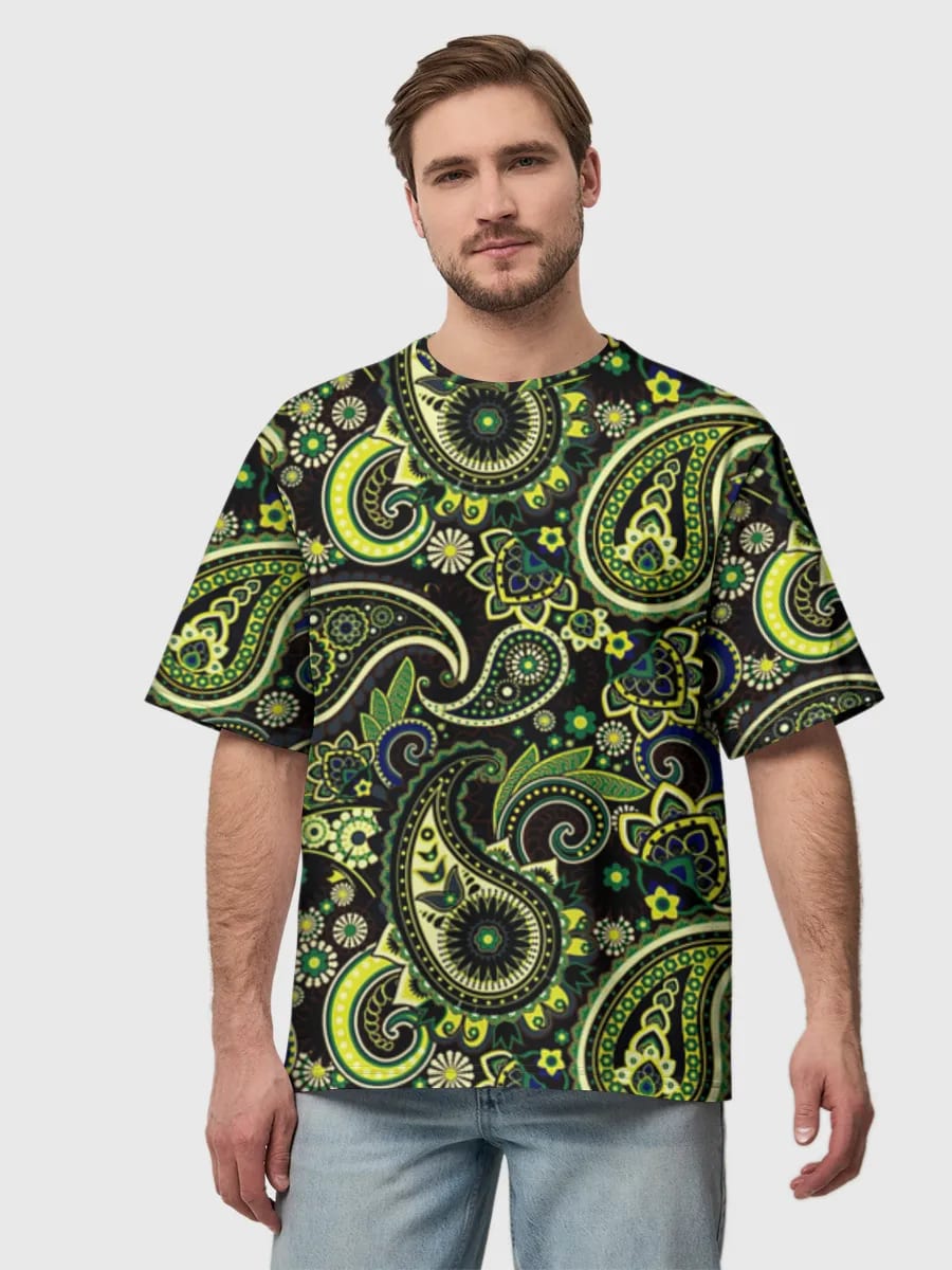 Neon Green Paisley Florals