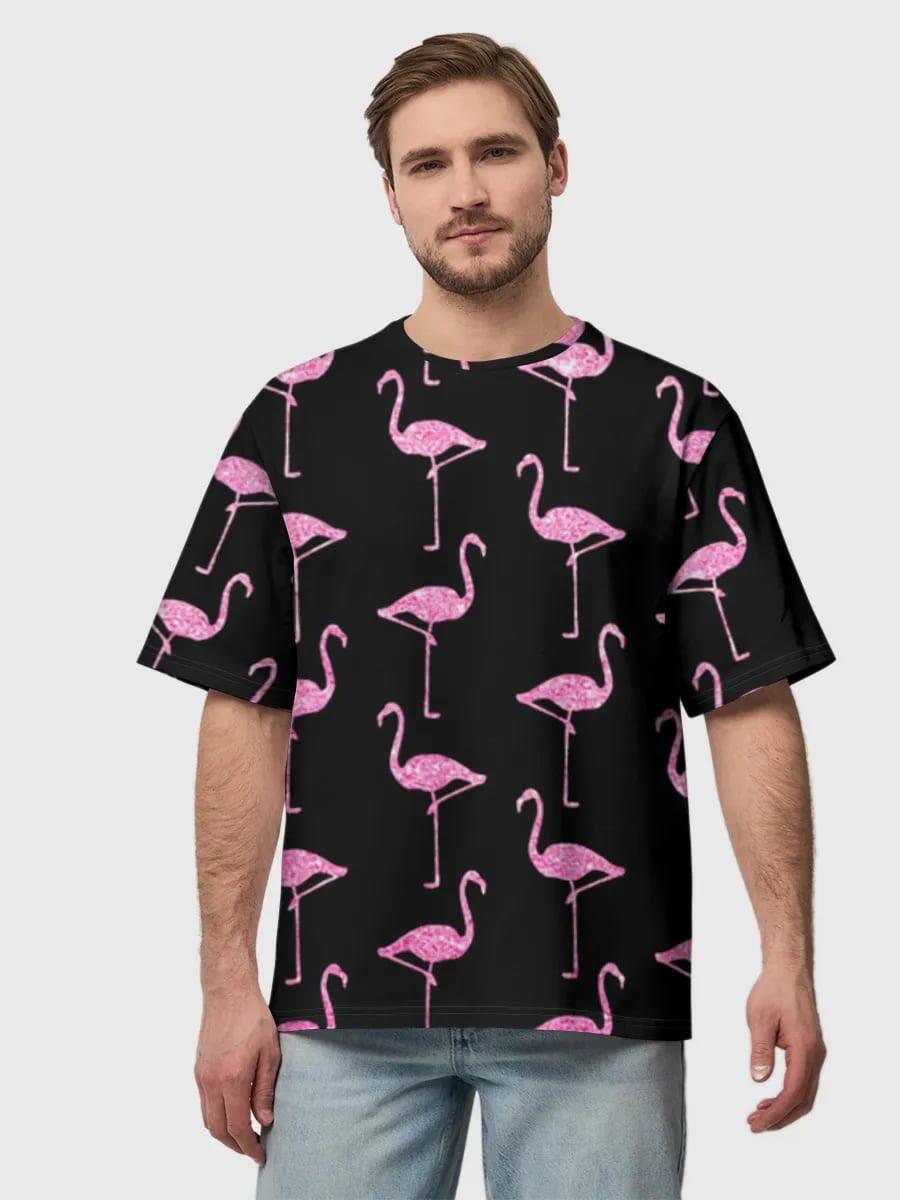 Flamants Roses sur Noir