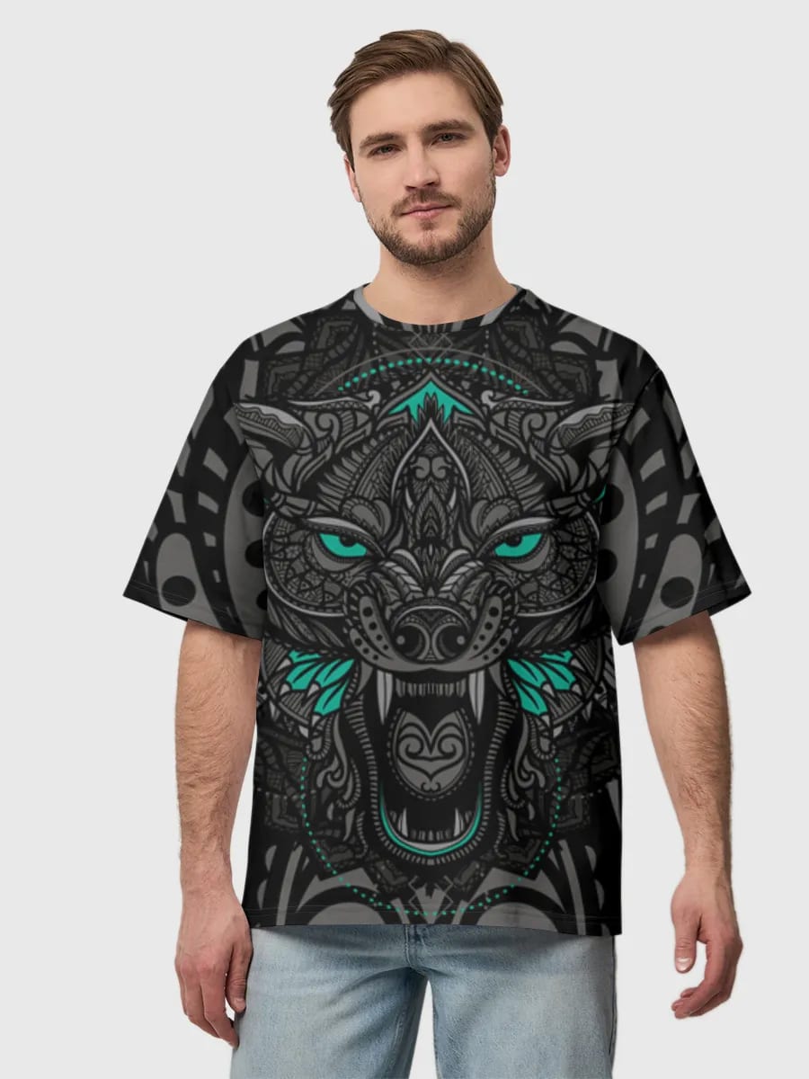 Ornate Teal Wolf