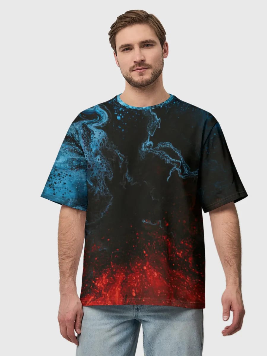 Crimson And Cyan Swirl