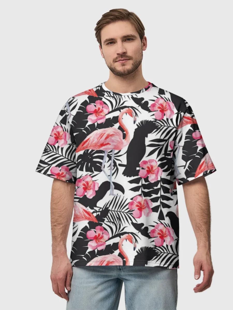 Flamants Roses et Hibiscus Tropicaux
