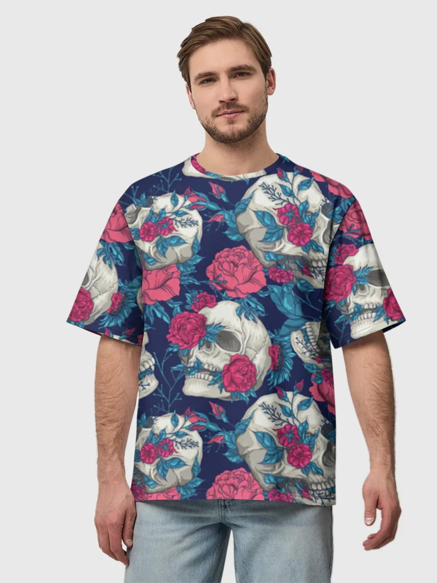 Floral Skulls And Roses