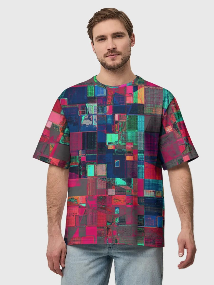 Neon Glitch Mosaic