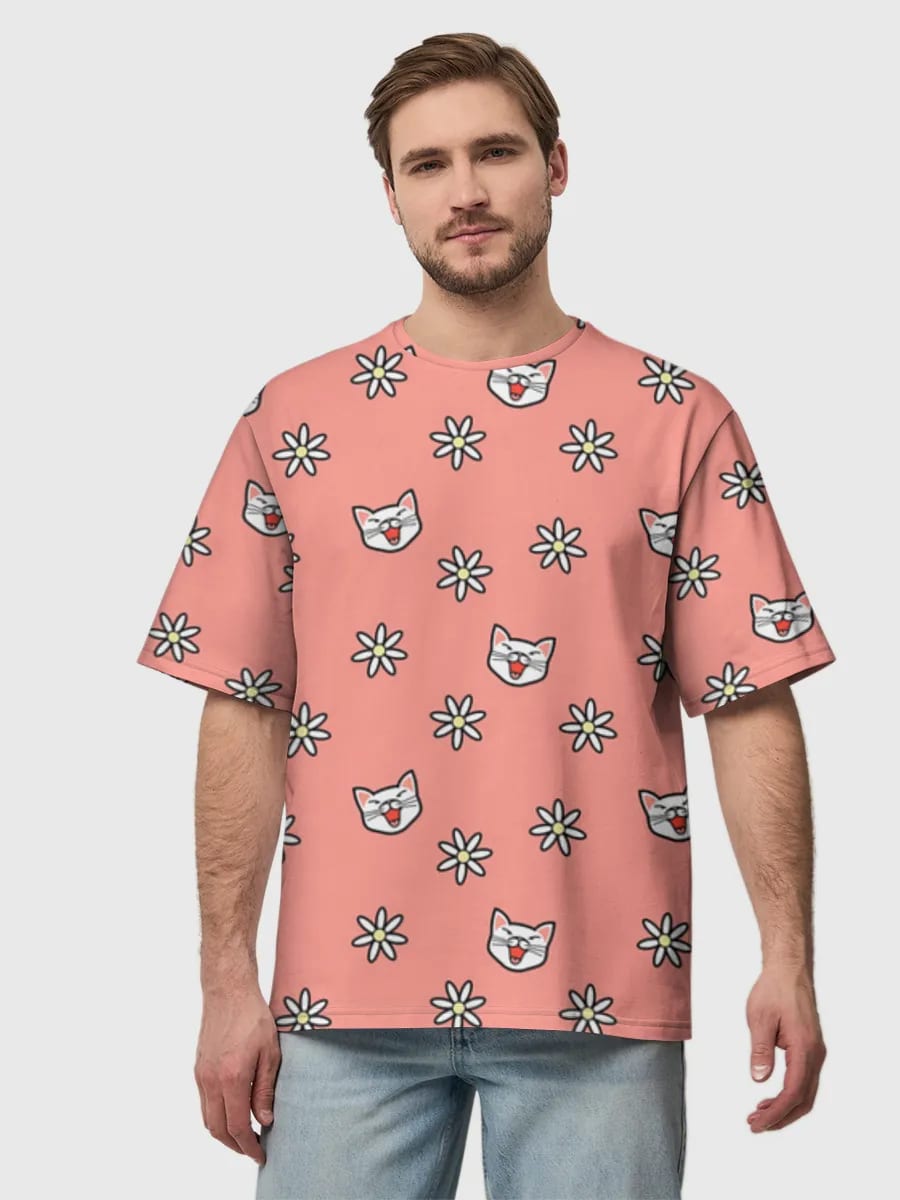 Kawaii Katzen und Gänseblümchen