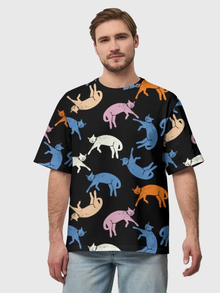 Bunte Katzen auf Schwarz
