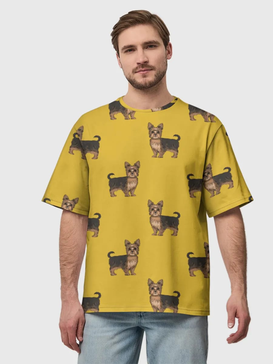 Yorkie Hunde auf Gelb