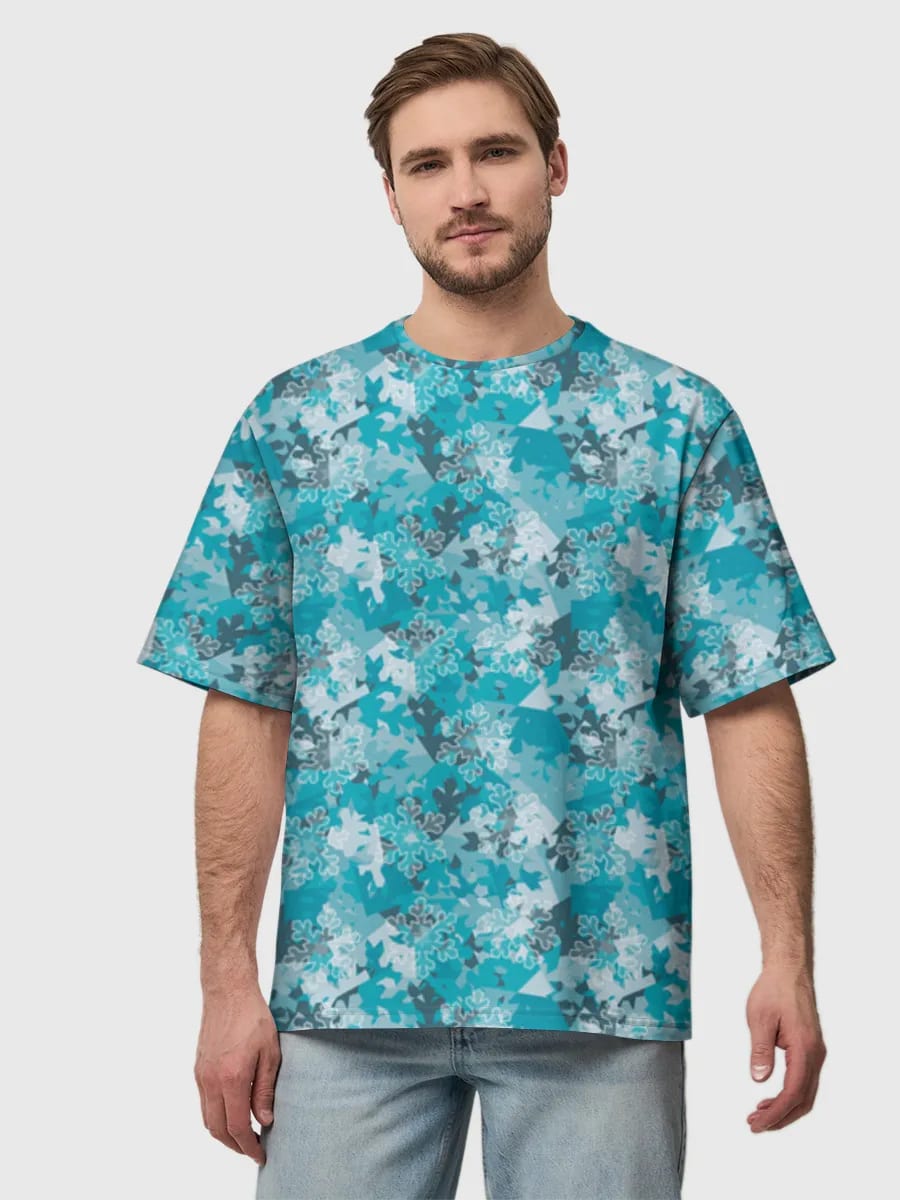 Copos de nieve de camuflaje azul ártico