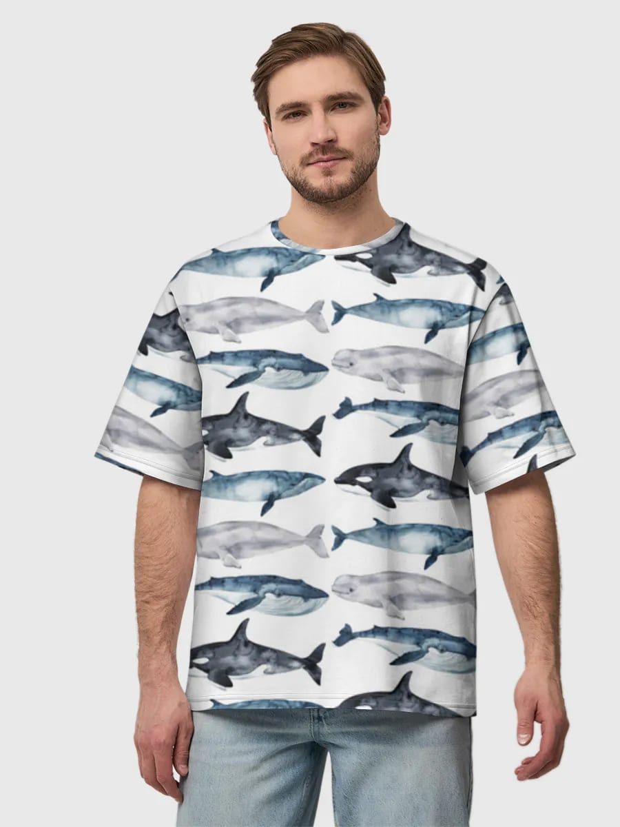 Aquarell Wale und Orcas