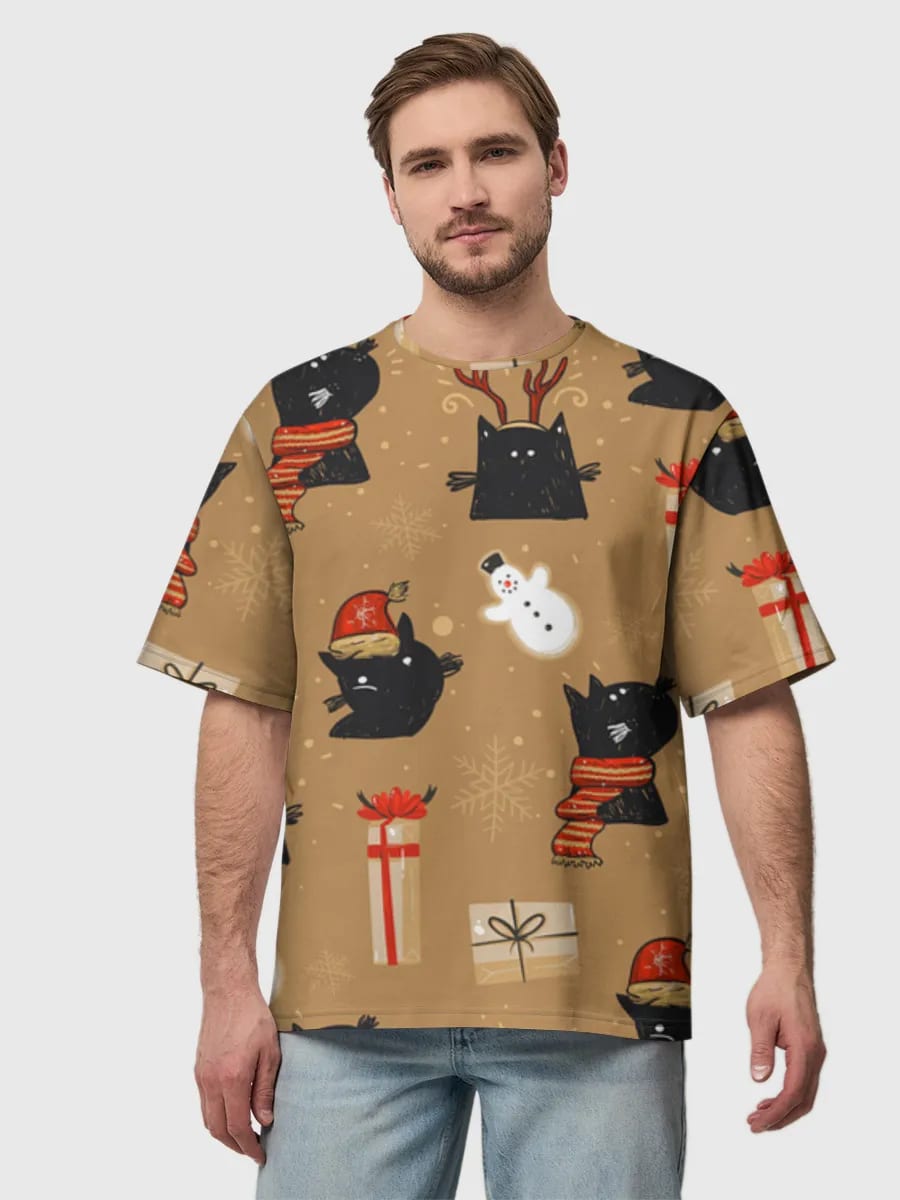 Festliche schwarze Weihnachtskatzen