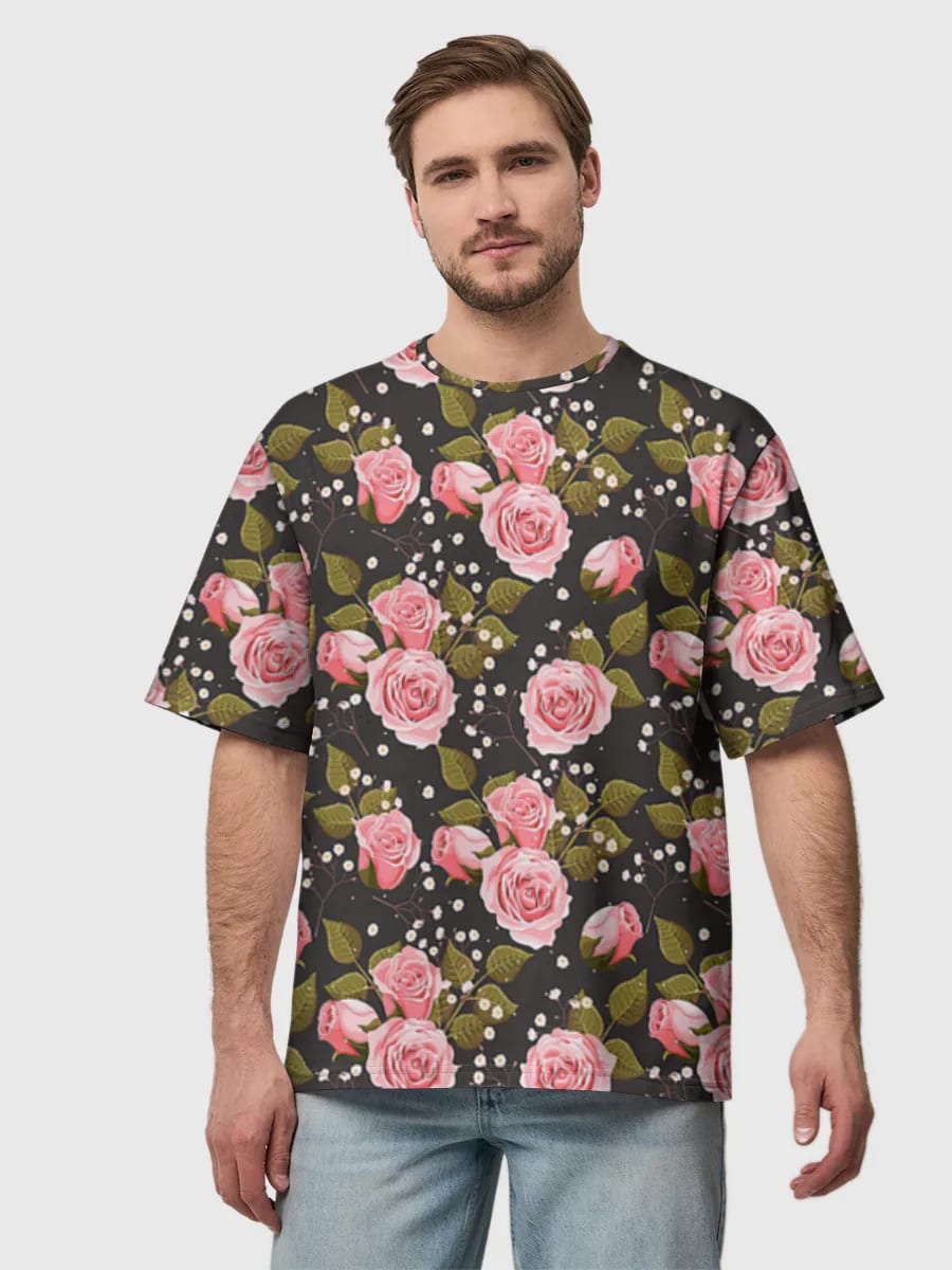 Pink Roses On Black