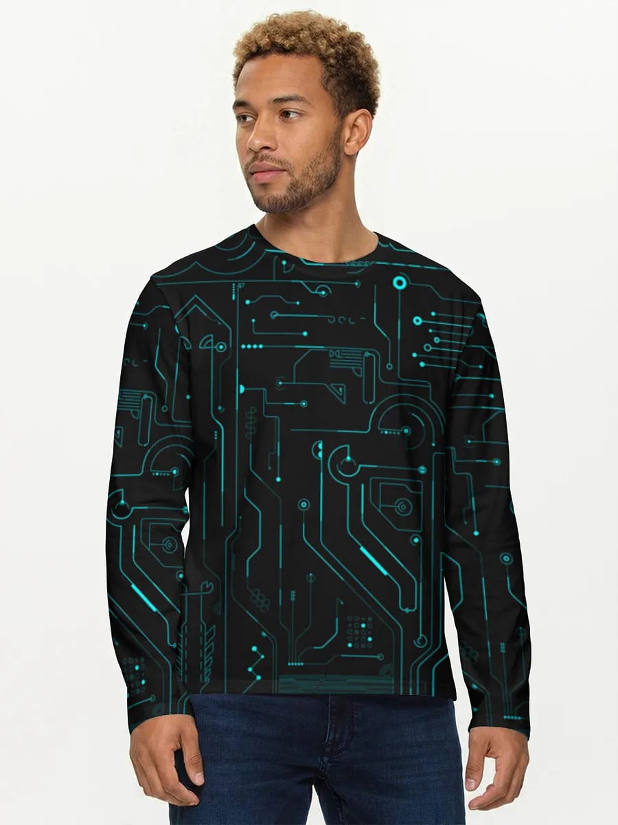 Neon Circuit Board Lines