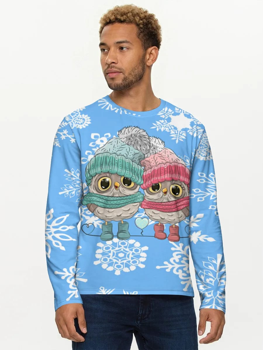Gemütliches Winter-Eulenpaar