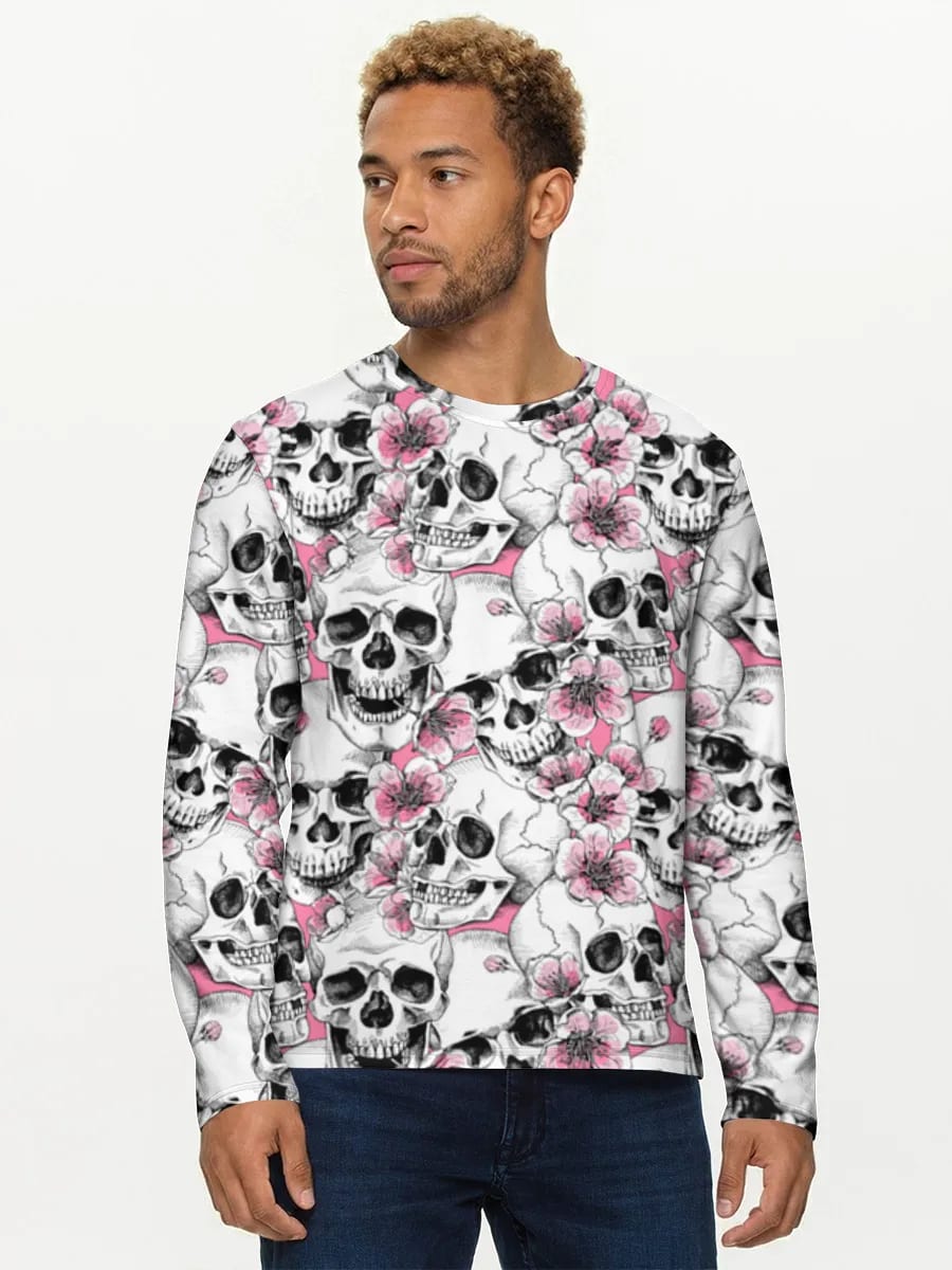 Skulls And Pink Blossoms