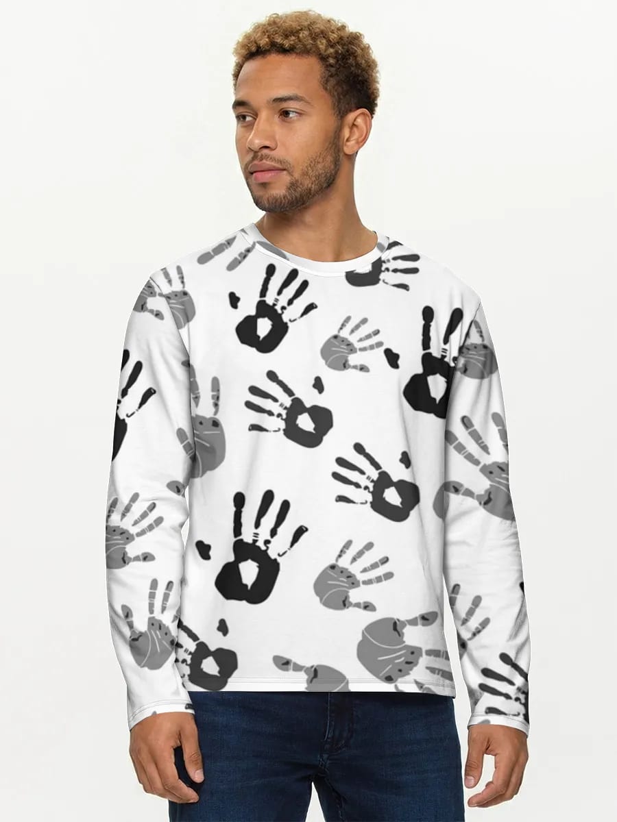 Monochrome Handprint Scatter