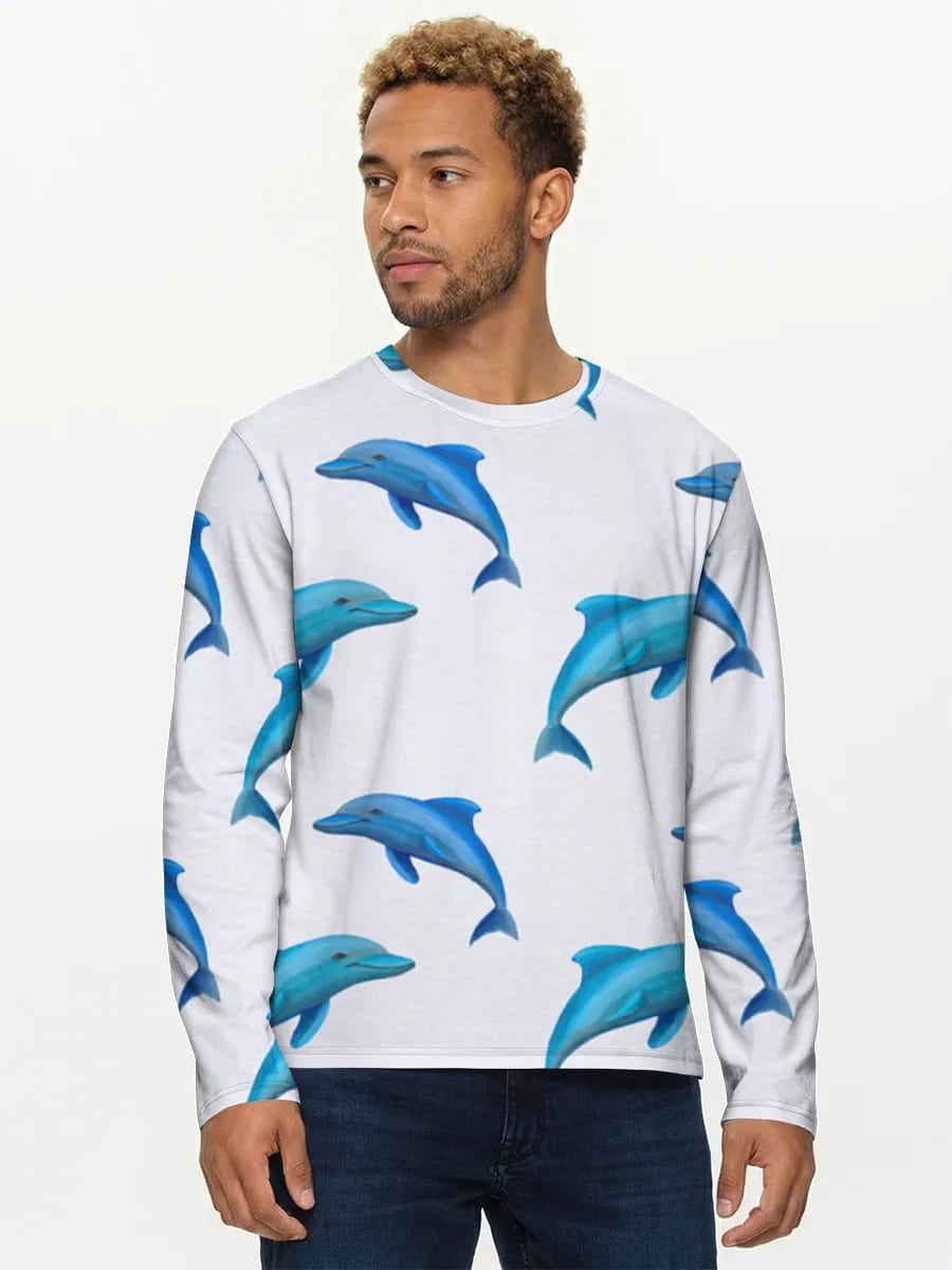 Blaue Delfine auf Weiß