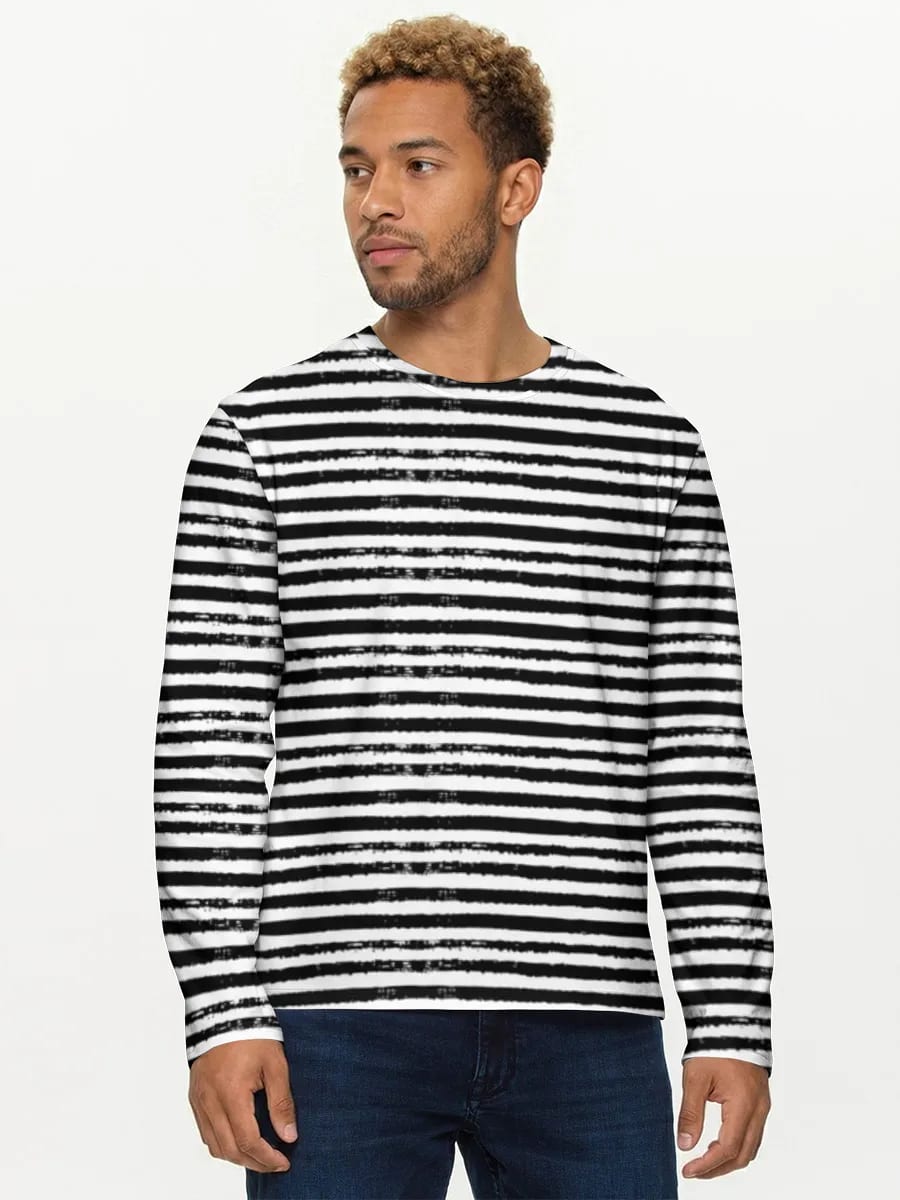 Grunge Black White Stripes