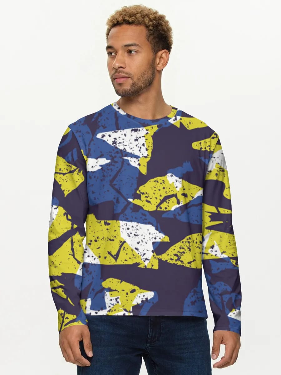 Grunge Blue Yellow Camo