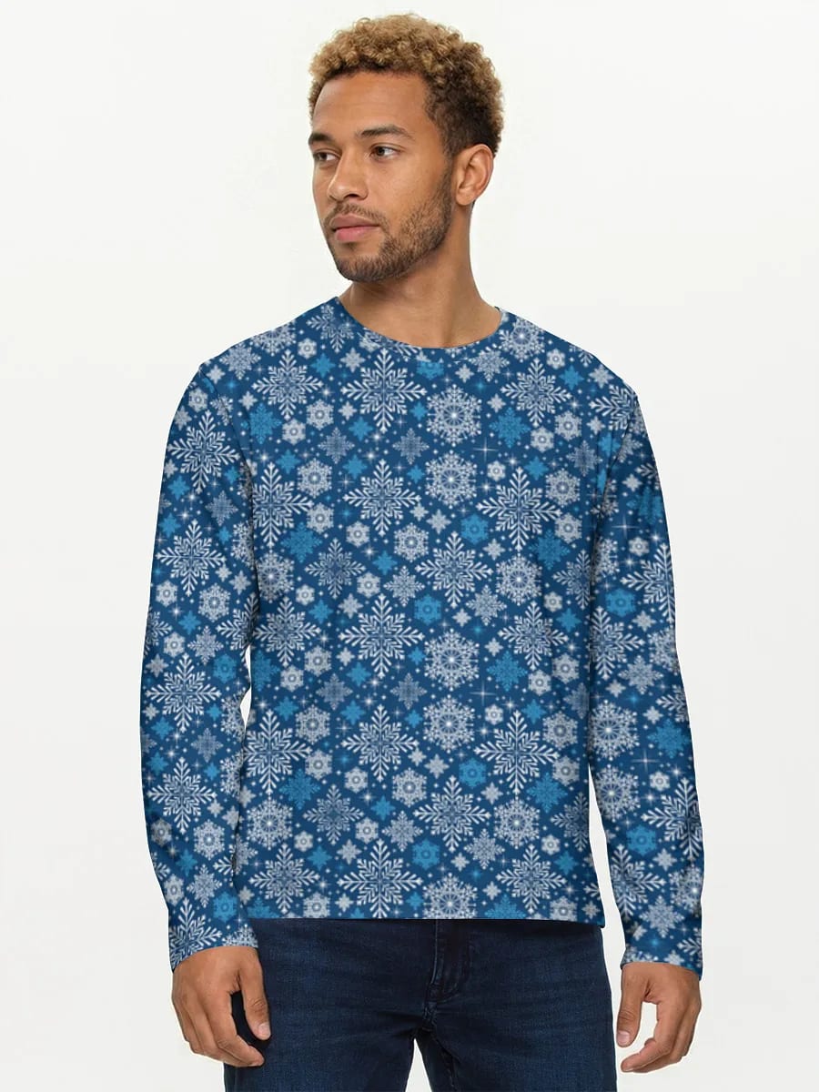 Invierno de copos de nieve azules