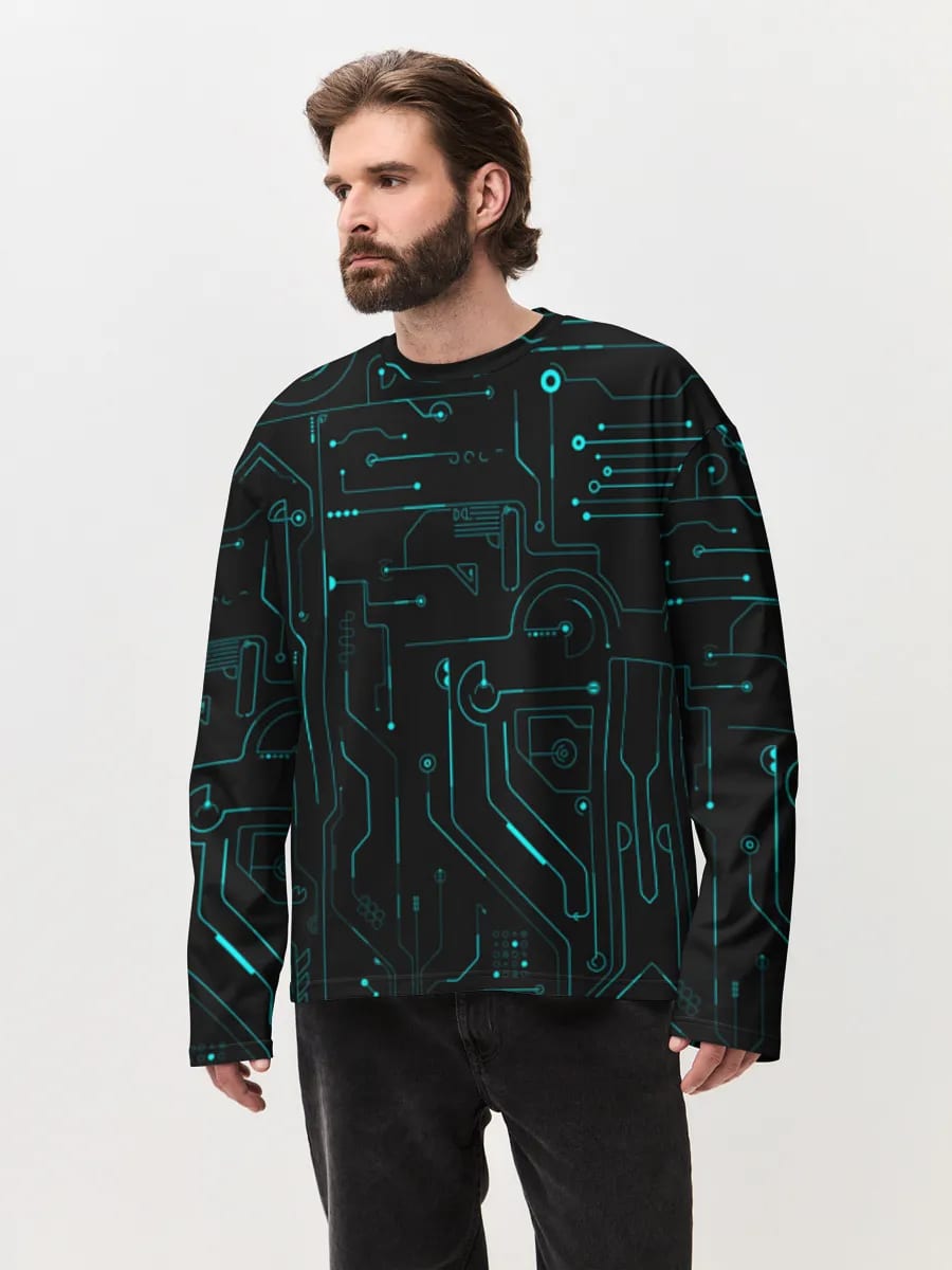 Neon Circuit Board Lines