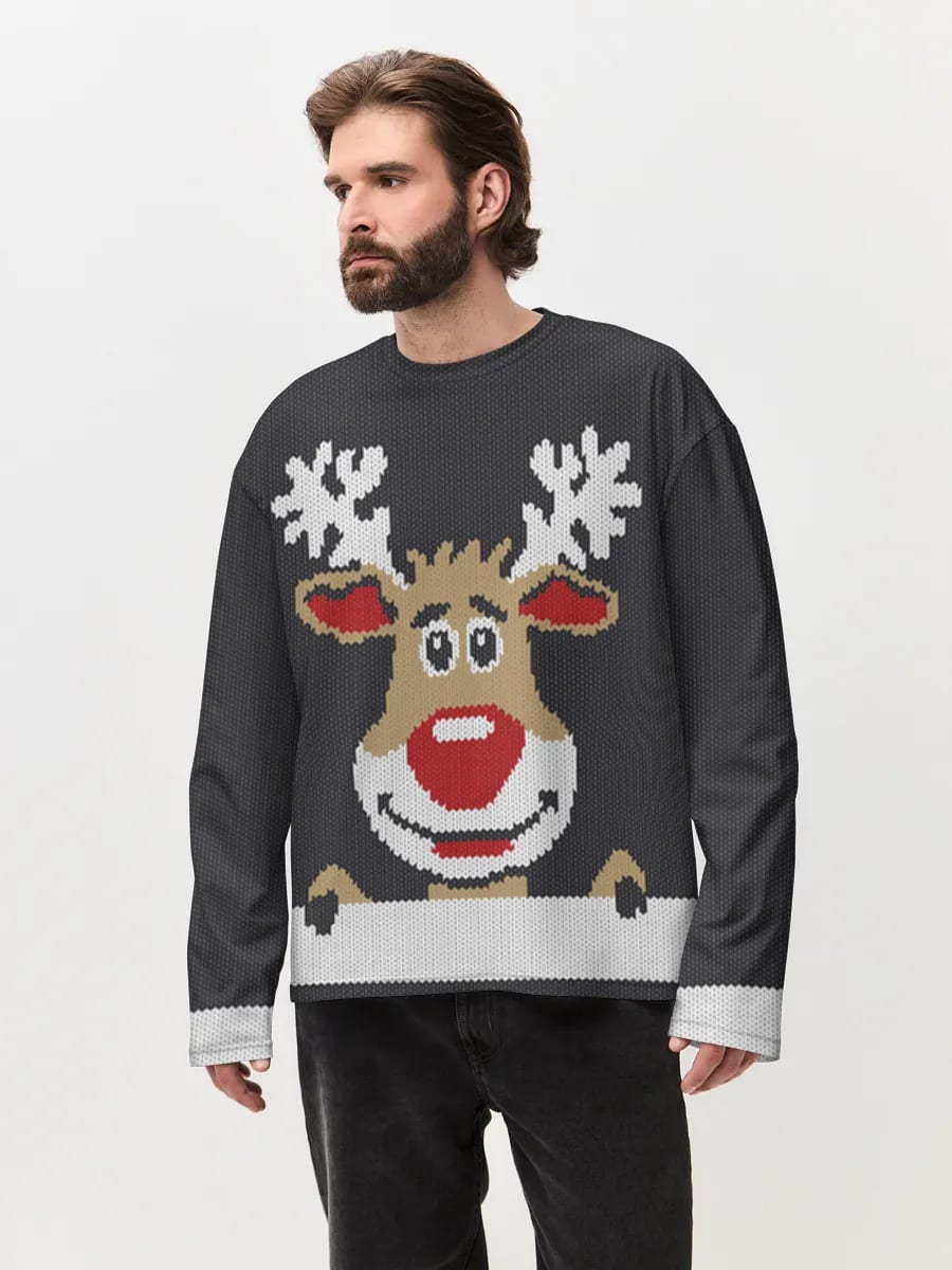 Spähender Rentier-Pullover