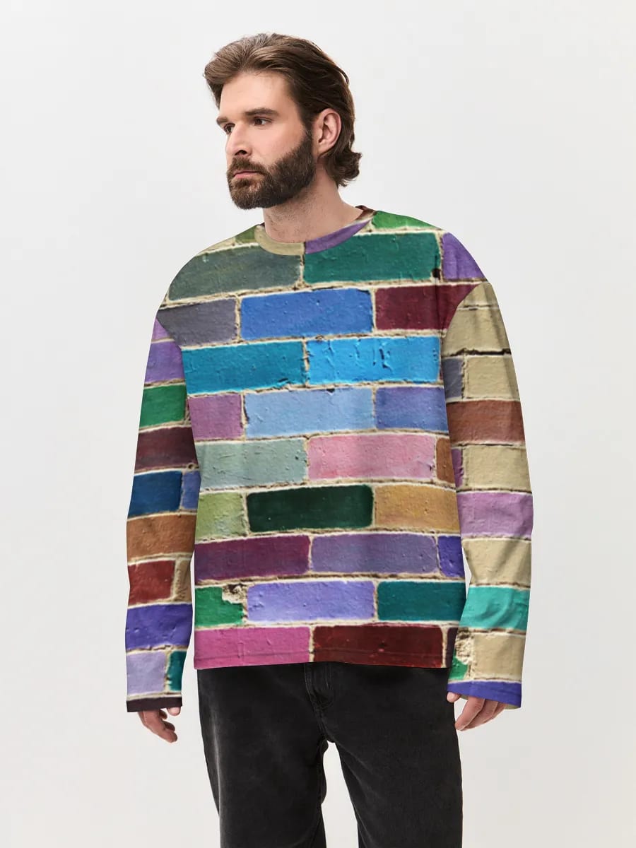Bunte bemalte Ziegelwand